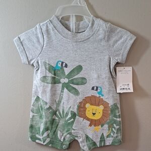 Carter's Gray Bodysuit with Jungle Print